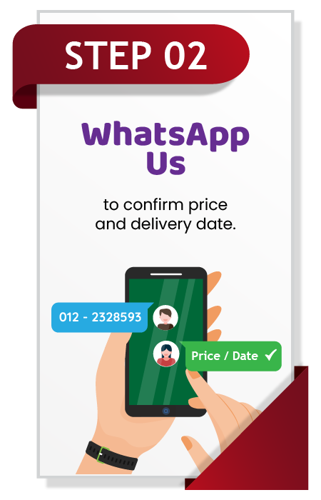 Step 2: WhatsApp Us to confirm price and date
