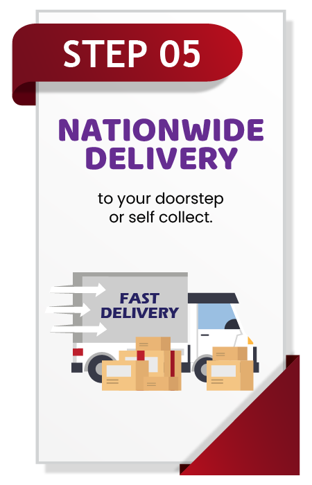 Step 5: Nationwide delivery to your doorstep